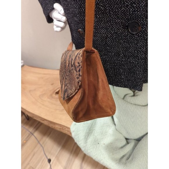 Stuart Weitzman brown Leather Snakeskin Crossbody purse. Vintage. - Picture 3 of 7